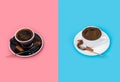 Two cups of coffee served as concept for dating Royalty Free Stock Photo