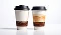 Two Cups Of Coffee On White Background Copy Space Royalty Free Stock Photo