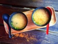 Two cups of miso soup Royalty Free Stock Photo