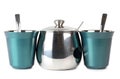 Two cups and sugarbowl Royalty Free Stock Photo