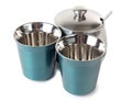 Two cups and sugarbowl Royalty Free Stock Photo