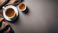 Two Cups of Tea on a Grey Background Royalty Free Stock Photo