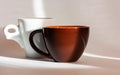 Two cups on white background Royalty Free Stock Photo