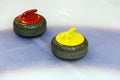 Two curling stone on Ice Royalty Free Stock Photo