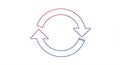 Two curved arrows form a circular shape, each pointing to the tail of the other, Royalty Free Stock Photo