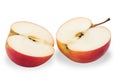 Two cut red-yellow apple, isolated Royalty Free Stock Photo