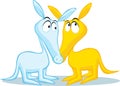 Two cute aardvark illustration isolated on white Royalty Free Stock Photo