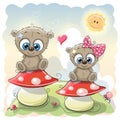 Two Cute Cartoon bears Royalty Free Stock Photo