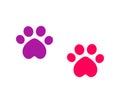 Two cute cat paw prints icons Royalty Free Stock Photo