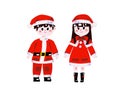 Two cute children in christmas elf costumes Royalty Free Stock Photo
