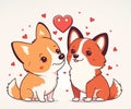 Two cute dogs in love. Valentine`s card Royalty Free Stock Photo