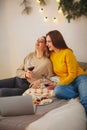 Two cute happy funny women friends having fun together Royalty Free Stock Photo