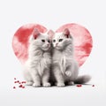 Two cute kittens sitting next to each other isolated on a white background Royalty Free Stock Photo