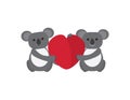 Two Cute Koala Holding Red Sign Royalty Free Stock Photo