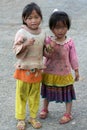 Two cute little Vietnamese girl Royalty Free Stock Photo