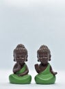 Two Chinese traditional little monk figure