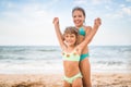 Two cute positive little girls sisters Royalty Free Stock Photo