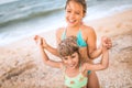 Two cute positive little girls sisters Royalty Free Stock Photo