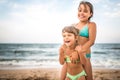 Two cute positive little girls sisters Royalty Free Stock Photo