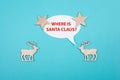 Two cute reindeers talking to each other, speech bubble with copy space, christmas greetings