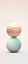 two cute silky and dreamy perfect pastel colors planets generative AI