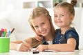 Two cute sisters Royalty Free Stock Photo