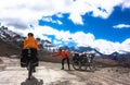 Two cyclist on mountains road. Himalayas, Jammu