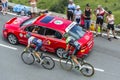 Two Cyclists on Col de Peyresourde - Tour de France 2014