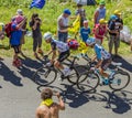 Two Cyclists on Col du Grand Colombier - Tour de France 2016