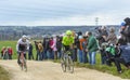 Two Cyclists on a Dirty Road - Paris-Nice 2016