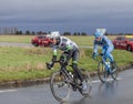 Two Cyclists - Paris-Nice 2017 Royalty Free Stock Photo