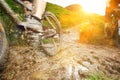 Two cyclists on track in countryside Royalty Free Stock Photo