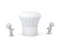 Two 3D Characters Looking Up at a Large Chefs Hat Royalty Free Stock Photo