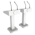 Two 3d Speaker Podiums
