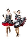 Two dancing girls. Pin-up