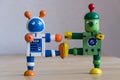 Two dancing robots Royalty Free Stock Photo