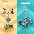 Two Datacenter Isometric Vertical Banners