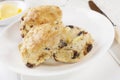 Date Scones with Butter Royalty Free Stock Photo