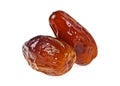 Two dates fruit isolated on white background Royalty Free Stock Photo