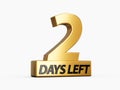 Two Days Left Only 2 days left Design Countdown banner. count time sale. Nine, eight, seven, six, five, four, three, two, one,
