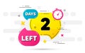 Two days left icon. 2 days to go. Vector Royalty Free Stock Photo