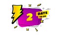 Two days left icon. 2 days to go. Vector Royalty Free Stock Photo