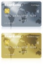 Two Debit or Credit Card Illustrations Isolated on White Background Royalty Free Stock Photo