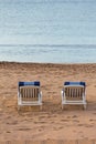 Two Deckchairs Beach Royalty Free Stock Photo