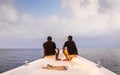 Two deckhands on a bow Royalty Free Stock Photo
