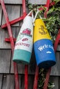 Two decorative buoys in Rockport