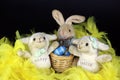 Two decorative hapy easter sheep white easter bunny