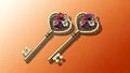 Two Decorative Heart-Shaped Keys Royalty Free Stock Photo
