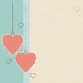 Two decorative hearts on an abstract background