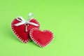 Two decorative  hearts Valentine`s Day Royalty Free Stock Photo